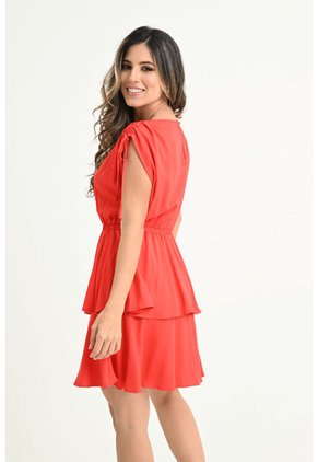 Vestido Falda Capas Rojo Ragged Pf31511273