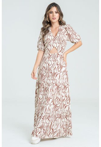 Vestido Largo Arzo Café Ragged Pf31511346 RAGSTYLE