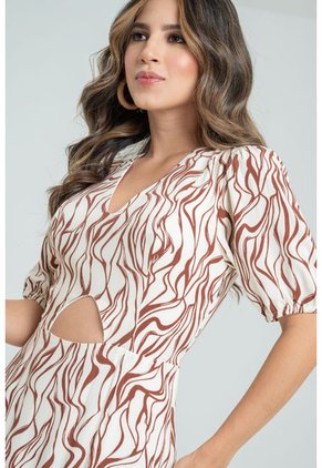 Vestido Largo Arzo Café Ragged Pf31511346