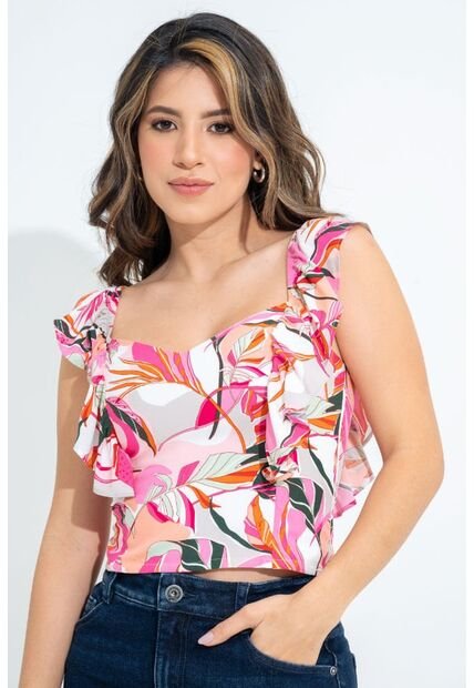 Blusa Bossanova Rosa Ragged Pf31113398
