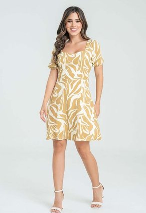 Vestido Bruna Beige Ragged Pf31511353