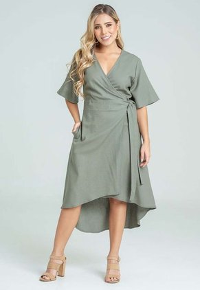 Vestido Asimetrico Giha Verde Ragged Pf32510466