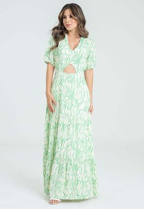 Vestido Largo Arzo Verde Ragged Pf31511346