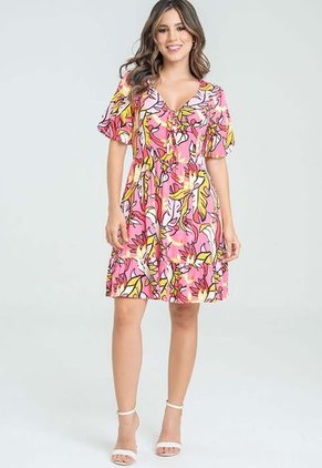 Vestido Corto Kleid Rosa Ragged Pf31511331