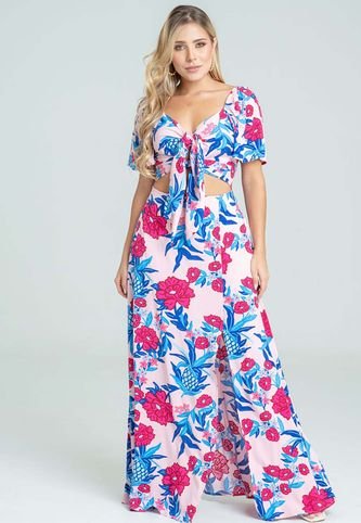 Vestido Largo Zandara Rosa Ragged Pf31511330 RAGSTYLE