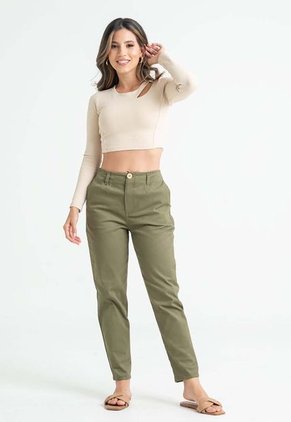 Pantalon Dril Skinny Verde Ragged Pf31310659