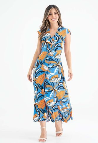 Vestido Largo Marie Azul Ragged Pf31511300 RAGSTYLE
