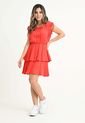 Vestido Falda Capas Rojo Ragged Pf31511273 de RAGSTYLE