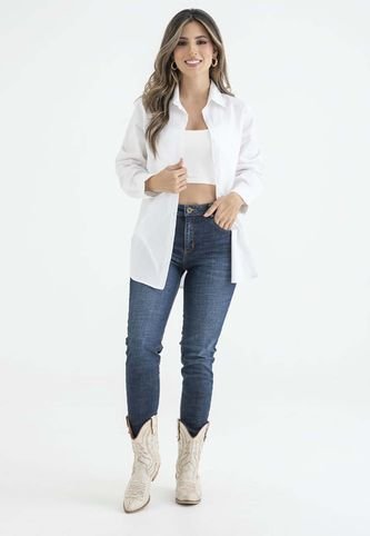 Camisa Boyfriend Popelina Blanco Ragged Pf31112996 RAGSTYLE