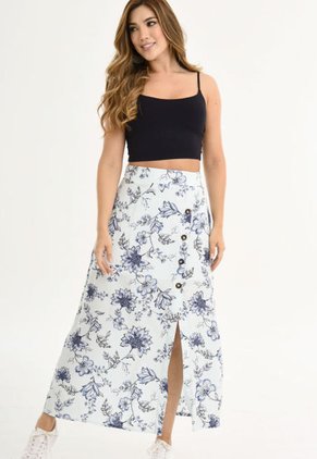 Falda Larga Simkhai Azul Ragged Pf31320283