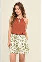 Short Lino Estampado Verde Ragged Pf31340200 de RAGSTYLE