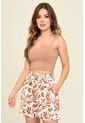 Short Lino Estampado Café Ragged Pf31340200 de RAGSTYLE
