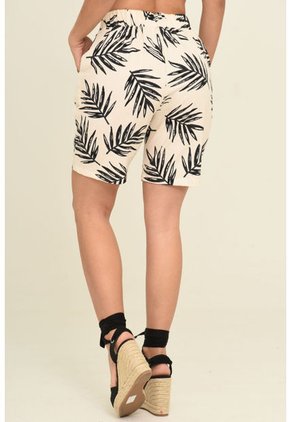 Bermuda Lino Hojas Beige Ragged Pf31340201