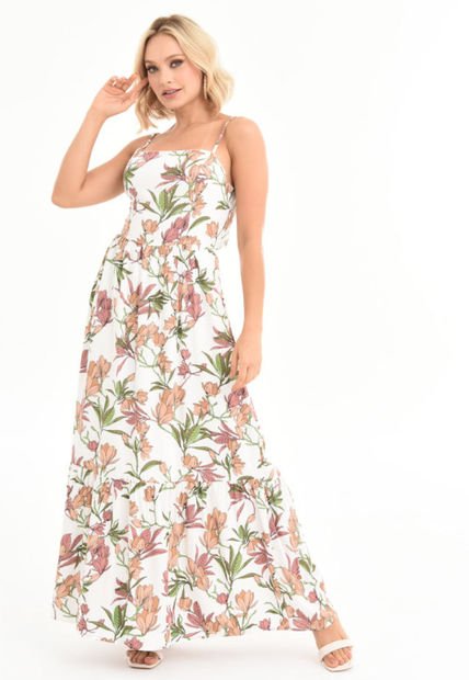 Vestido Largo Aitana Blanco Ragged Pf31511094