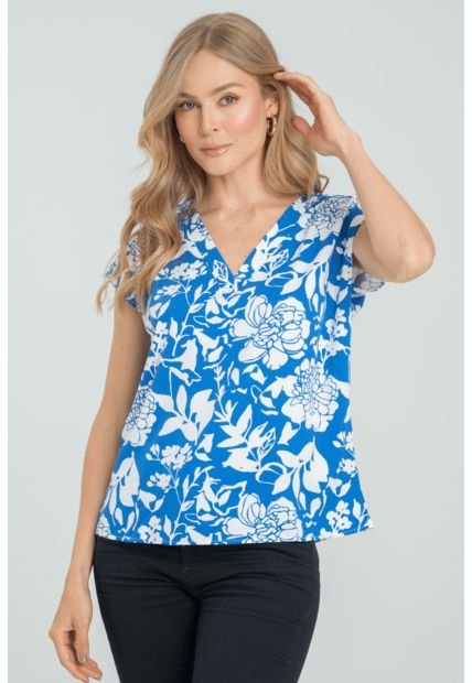 Blusa Simona Azul Ragged Pf31113002