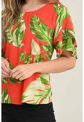 Blusa Greenery Rojo Ragged Pf31112998