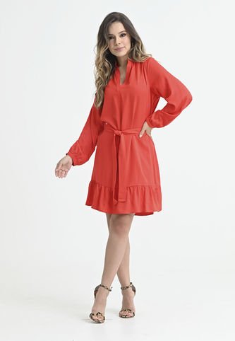 Vestido Corto Manga Larga Rojo Ragged Pf31511252 RAGSTYLE