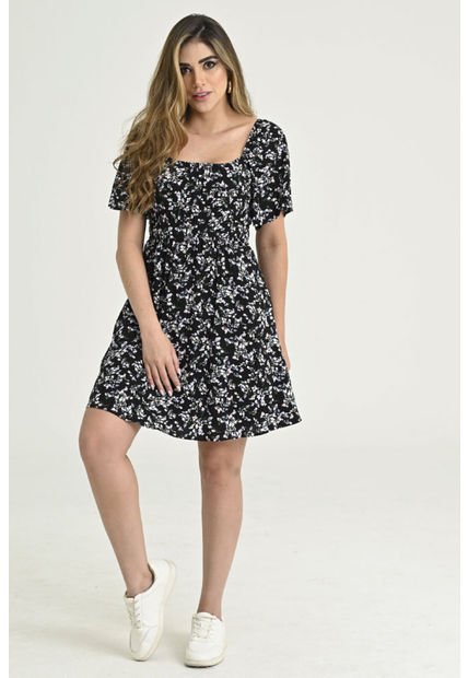 Vestido Patchwork Negro Ragged Pf31511172