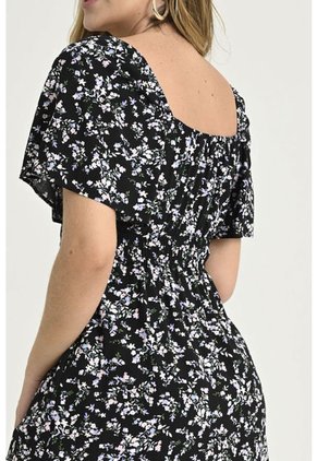 Vestido Patchwork Negro Ragged Pf31511172