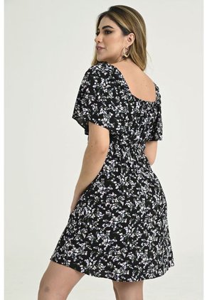 Vestido Patchwork Negro Ragged Pf31511172