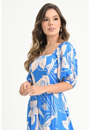 Vestido Largo Fatima Azul Ragged Pf31511281