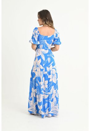 Vestido Largo Fatima Azul Ragged Pf31511281