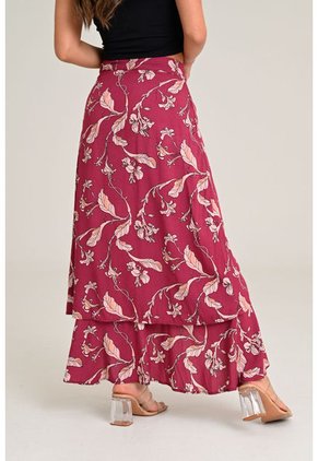 Falda Larga Petalos Rojo Ragged Pf31320327