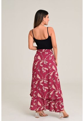 Falda Larga Petalos Rojo Ragged Pf31320327