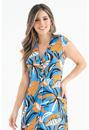 Vestido Largo Marie Azul Ragged Pf31511300