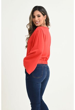 Blusa Manga Campana Rojo Ragged Pf31113110