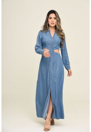 Vestido Camerun Azul Ragged Pf35510178