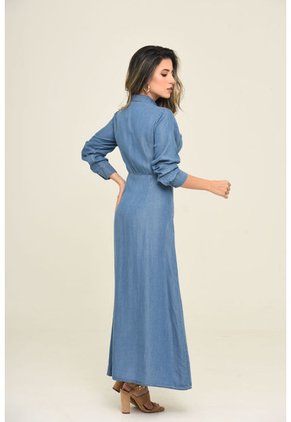 Vestido Camerun Azul Ragged Pf35510178