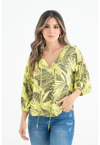 Blusa Berlin 3/4 Verde Ragged Pf31113137 RAGSTYLE