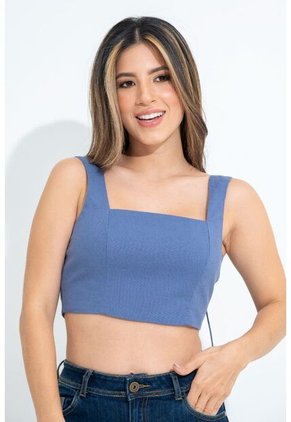 Crop Top Hizel Azul Ragged Pf31113386