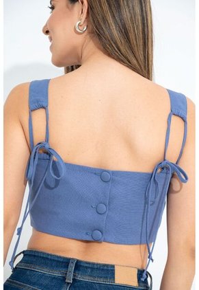 Crop Top Hizel Azul Ragged Pf31113386