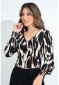 Blusa Karina Café Ragged Pf31113407 de RAGSTYLE