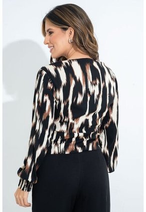 Blusa Karina Café Ragged Pf31113407
