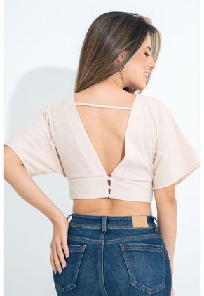 Blusa Swerve Beige Ragged Pf31113418