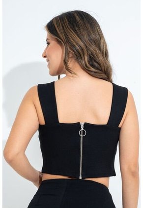 Crop Top Khelso Negro Ragged Pf31122258