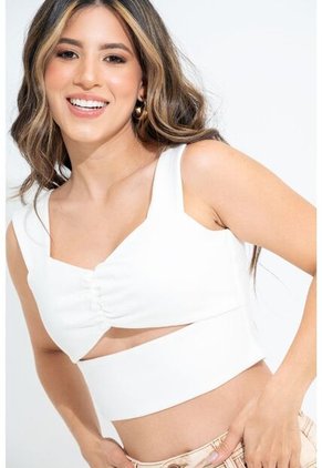Crop Top Khelso Blanco Ragged Pf31122258