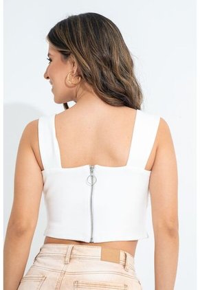 Crop Top Khelso Blanco Ragged Pf31122258
