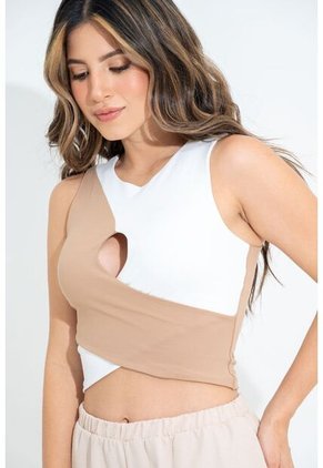 Crop Top Hamber Beige Ragged Pf31122275