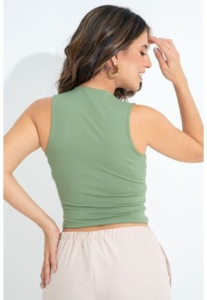 Crop Top Hamber Verde Ragged Pf31122275