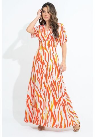 Vestido Largo Methis Naranja Ragged Pf31511442 RAGSTYLE