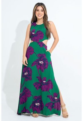 Vestido Malva Verde Ragged Pf31511443