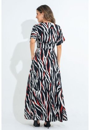 Vestido Largo Methis Negro Ragged Pf31511442