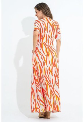 Vestido Largo Methis Naranja Ragged Pf31511442