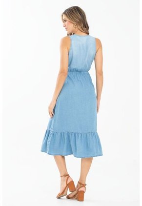 Vestido Velino Azul Ragged Pf35510210