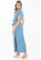 Vestido Largo Camisero Azul Ragged Pf35510218 de RAGSTYLE