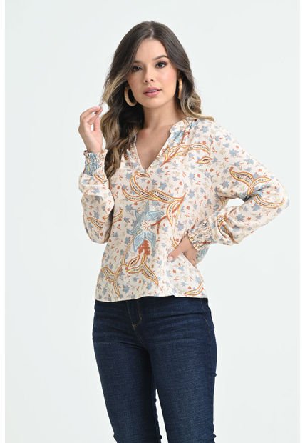 Blusa Paisley Beige Ragged Pf31113084